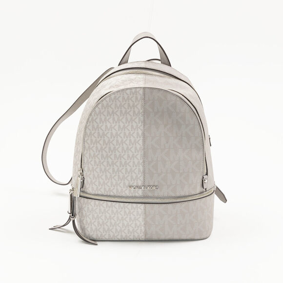 Michael Michael Kors Logo Rhea Zip Medium Backpack Gray 220046 - Picture 1 of 3